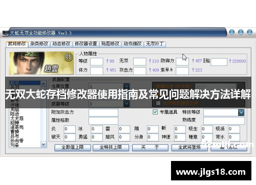无双大蛇存档修改器使用指南及常见问题解决方法详解